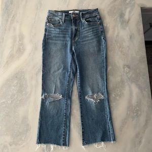 Sam Edelman The Stiletto High Rise Crop Boot Distressed Jeans New